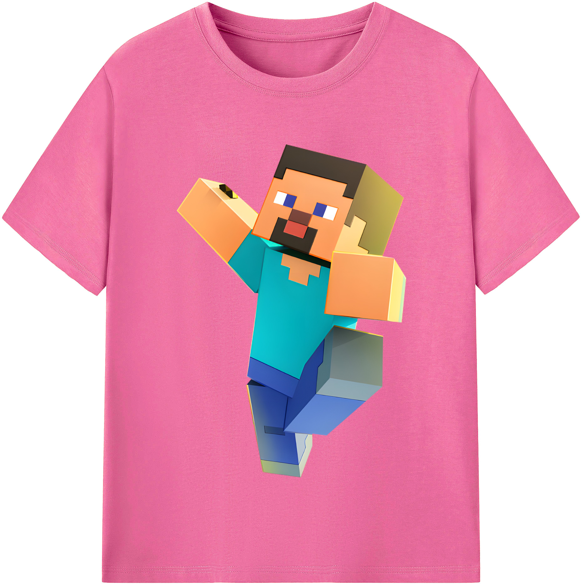 （画像用） マインクラフト ブロックの世界 Minecraft MC Block world レディースカジュアルプリントTシャツ（綿100％）